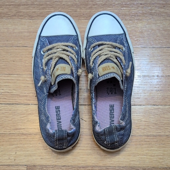 Converse Denim Blue Sneakers with Tan Accents - Picture 1 of 3